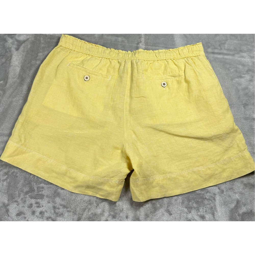 Tommy Bahama M 100% Linen Hibiscus Yellow Shorts Cottagecore Tomato Girl Preppy - Picture 2 of 9